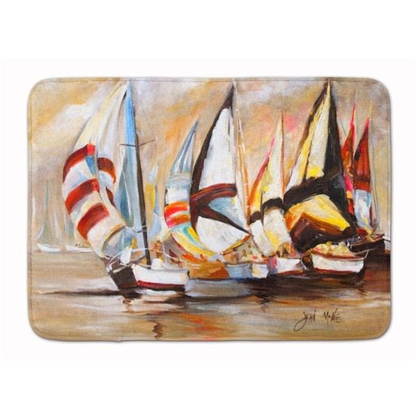 Carolines Treasures Carolines Treasures JMK1136RUG Boat Binge Sailboats Machine Washable Memory Foam Mat JMK1136RUG - main